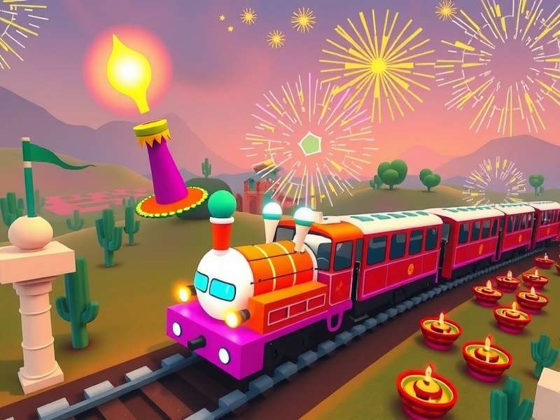 Yogurt Voyage Express game screenshot showing colorful Indian landscape with yogurt-powered vehicle